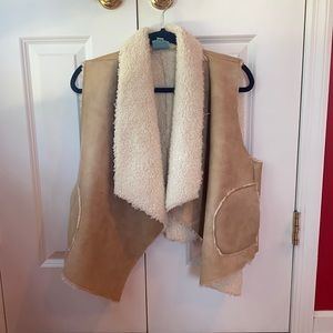 Faux suede and Sherpa vest
